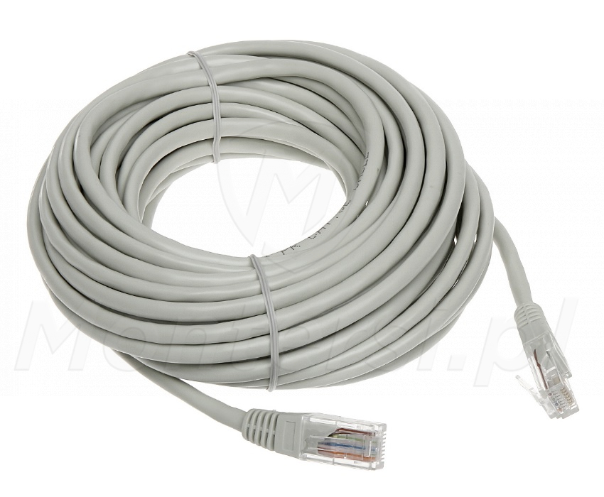 Patchcord U/UTP kat.5e, długość 10m - szary
