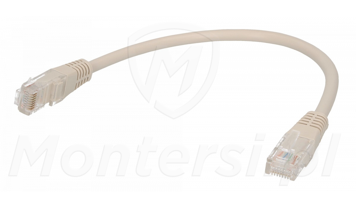 Patchcord U/UTP kat.5e, długość 0.25m - szary