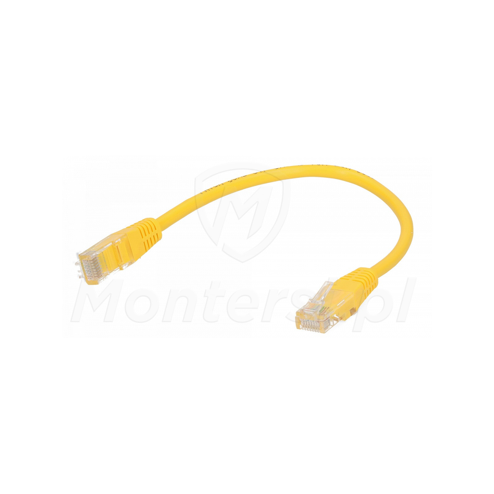 Żółty patchcord UTP 0.25 m