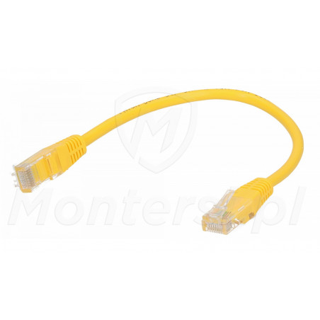 Żółty patchcord UTP 0.25 m