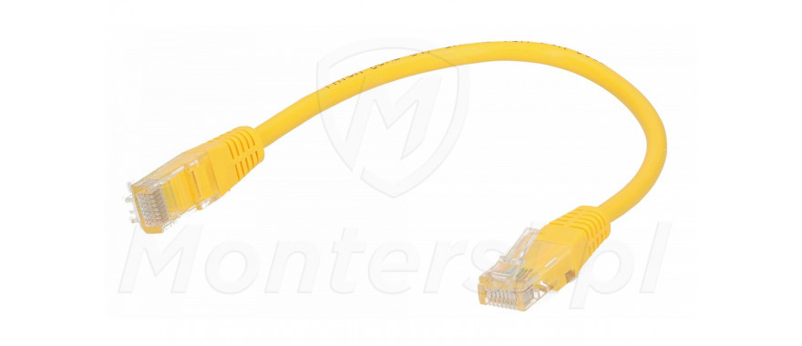 Żółty patchcord UTP 0.25 m