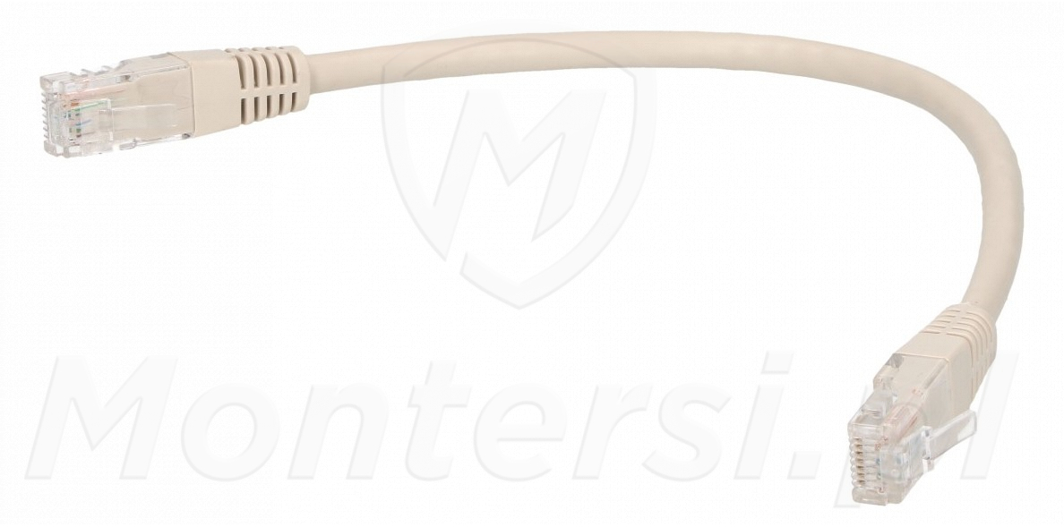 Patchcord U/UTP kat.6, długość 0.25m - szary