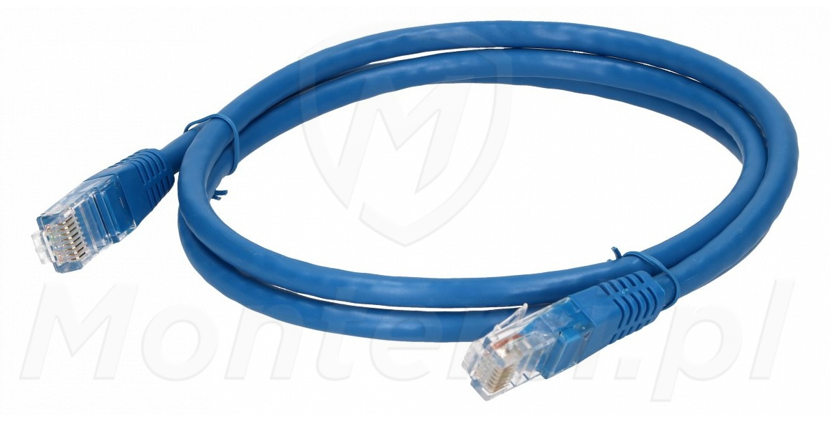 Patchcord U/UTP kat.6, długość 1m - niebieski Patchcord U/UTP kat.6, długość 1m - niebieski