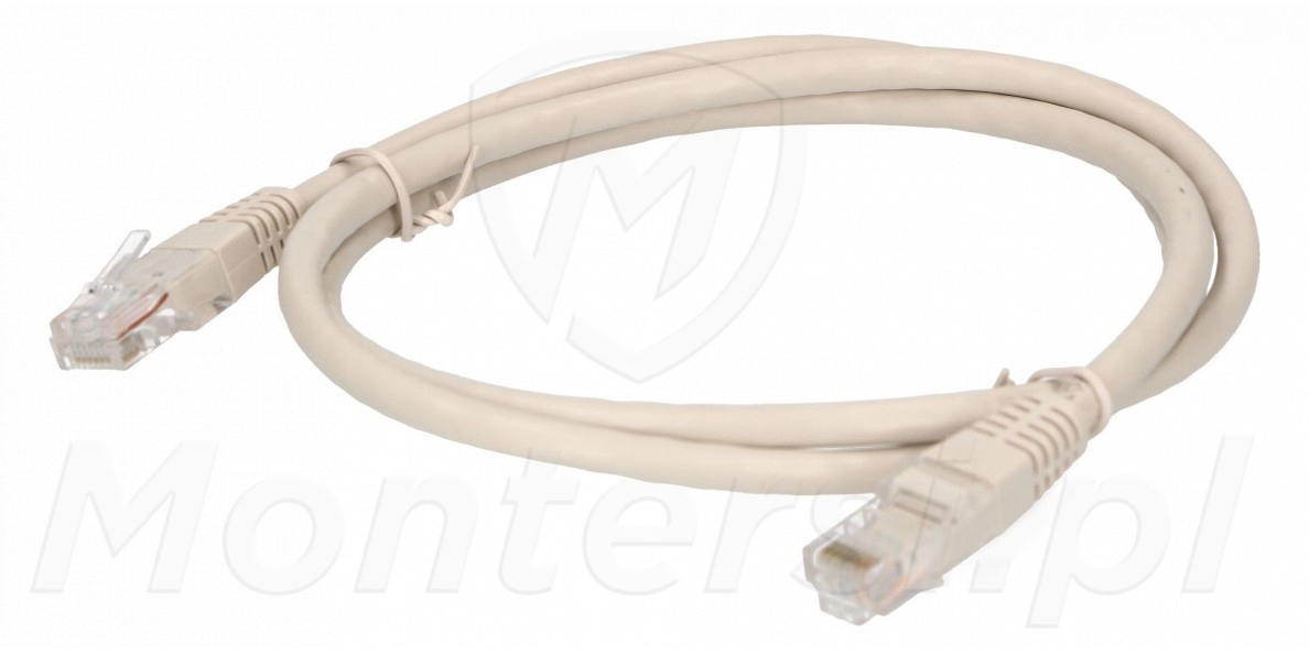 Patchcord U/UTP kat.6, długość 1m - szary