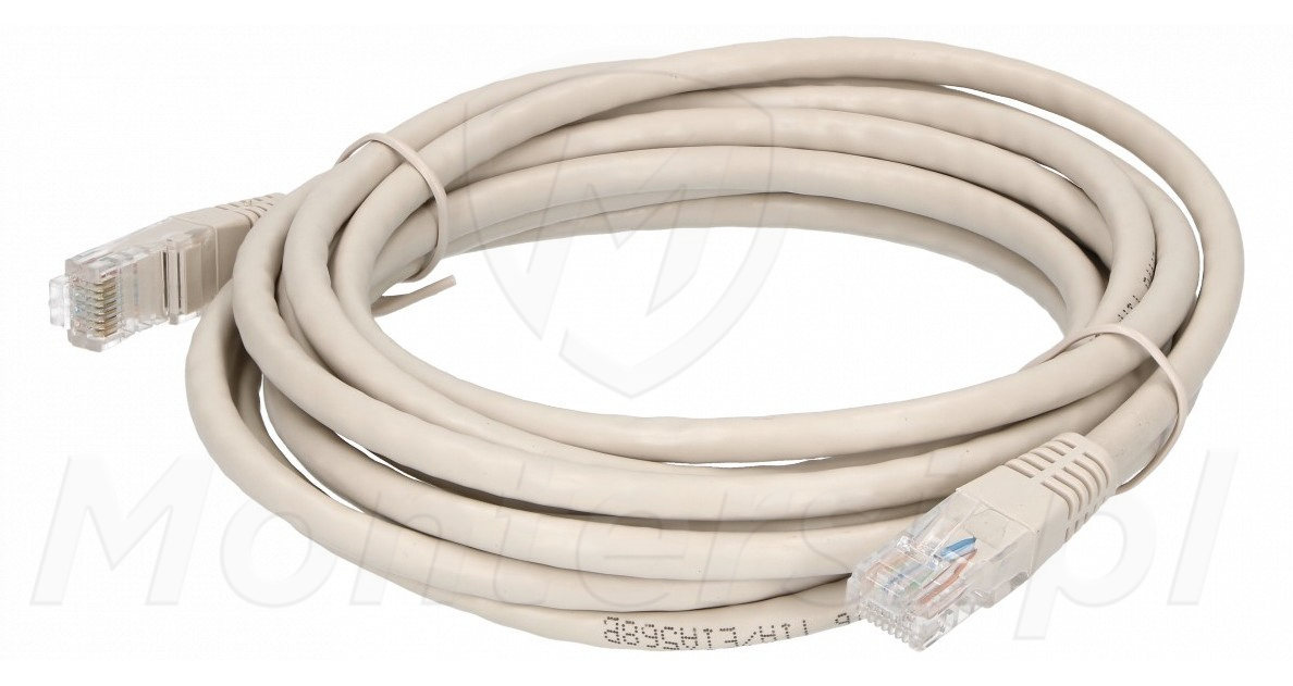 Patchcord U/UTP kat.6, długość 3m - szary