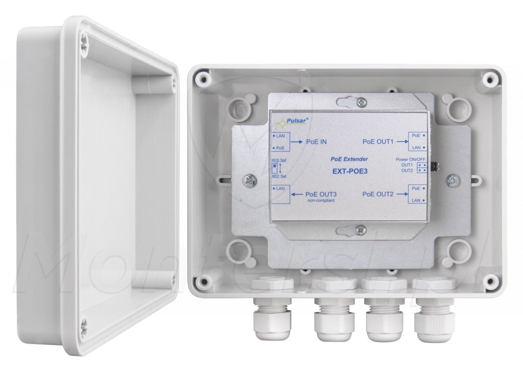 EXT-POE3H - Extender PoE 1x IN / 3x OUT, IP56 EXT-POE3H - Extender PoE 1x IN / 3x OUT, IP56