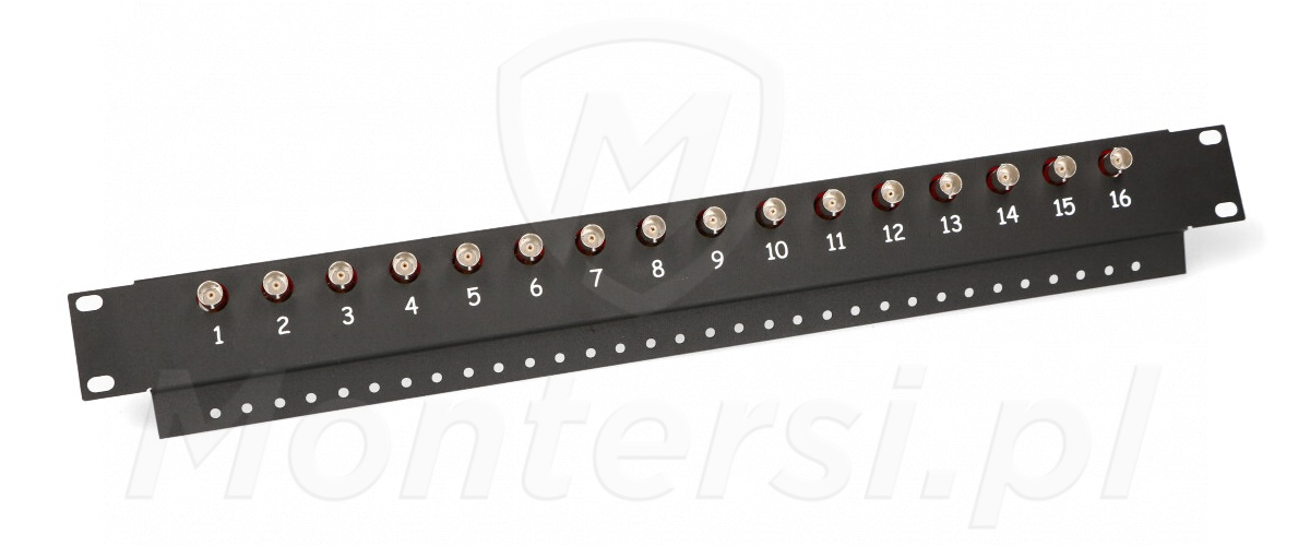 FKT-16-HD - 16-kanałowy panel porządkujący z transformatorami UTP - BNC