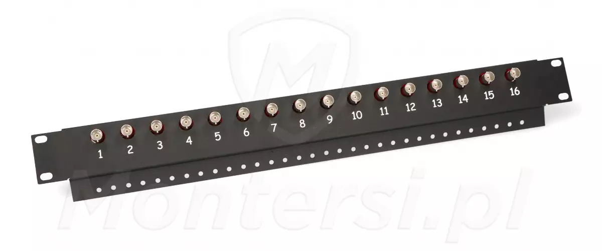 FKT-16-HD - 16-kanałowy panel porządkujący z transformatorami UTP - BNC