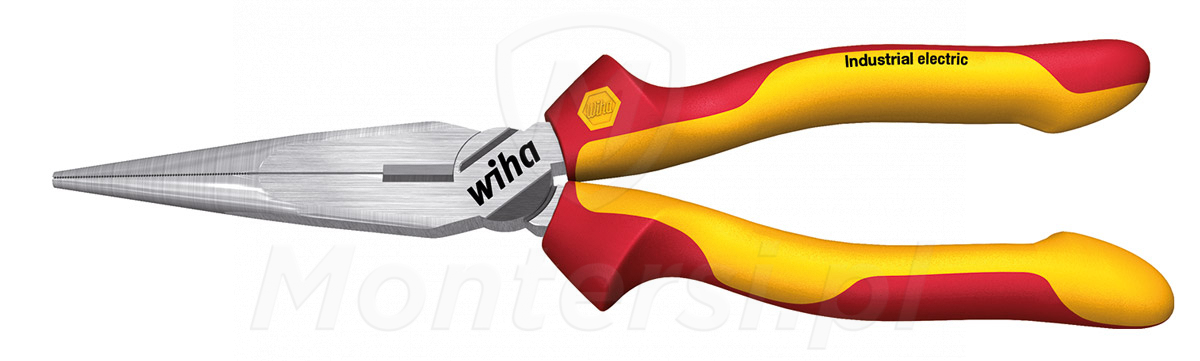 WIHA 35477 - Szczypce półokrągłe Industrial electric z długą główką do pracy pod napięciem