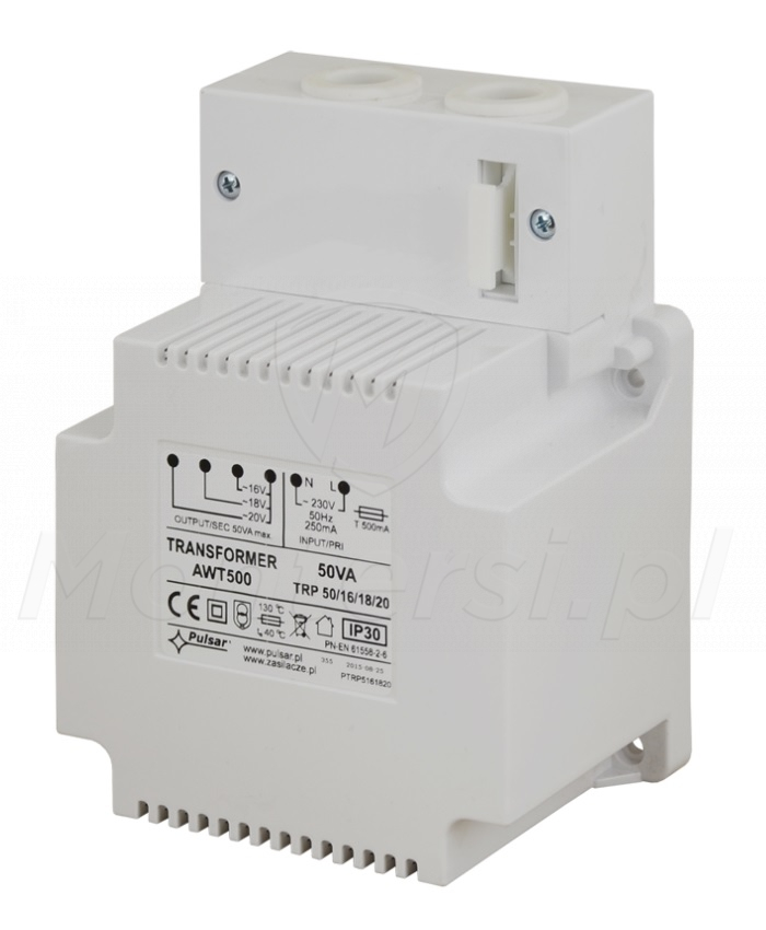 AWT500 - Transformator sieciowy 50 VA / 16 V / 18 V / 20 V AWT500 - Transformator sieciowy 50 VA / 16 V / 18 V / 20 V