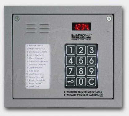 CP-2502NP - Cyfrowy panel bramowy z listą lokatorów srebrny