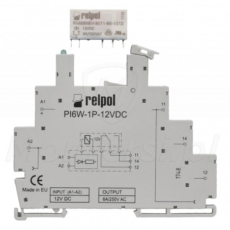 Bok modułu przekaźnikowego RM69-12V-1P