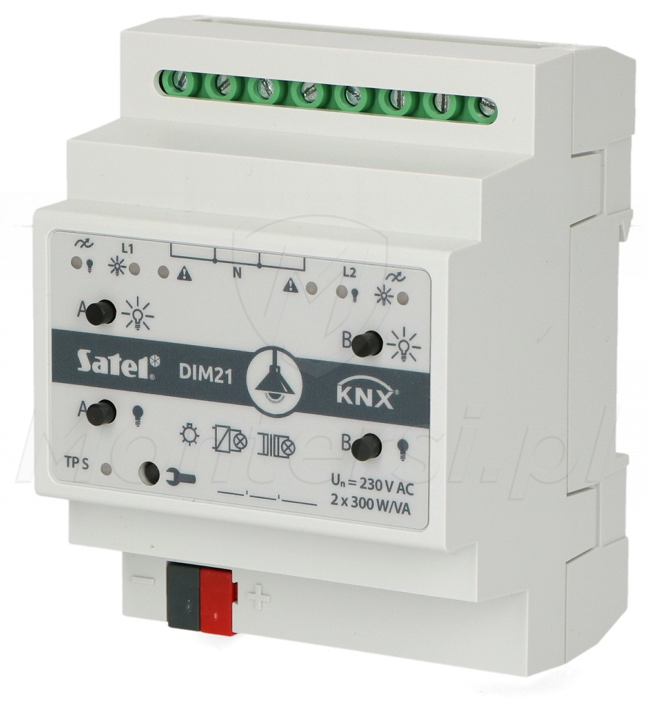 KNX-DIM21 - Uniwersalny dwukanałowy aktor ściemniający oświetlenie KNX-DIM21 - Uniwersalny dwukanałowy aktor ściemniający oświetlenie