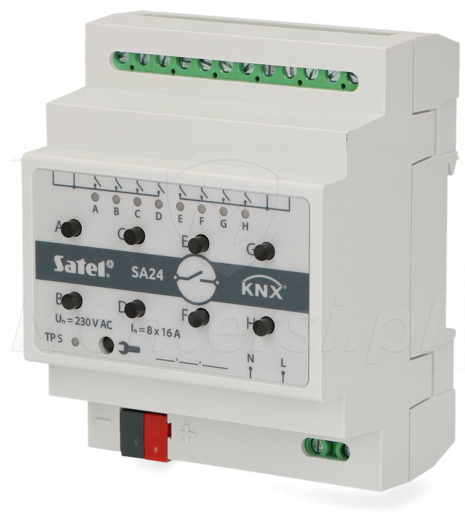 KNX-SA24 - Uniwersalny aktor przełączający, 8 przekaźników
