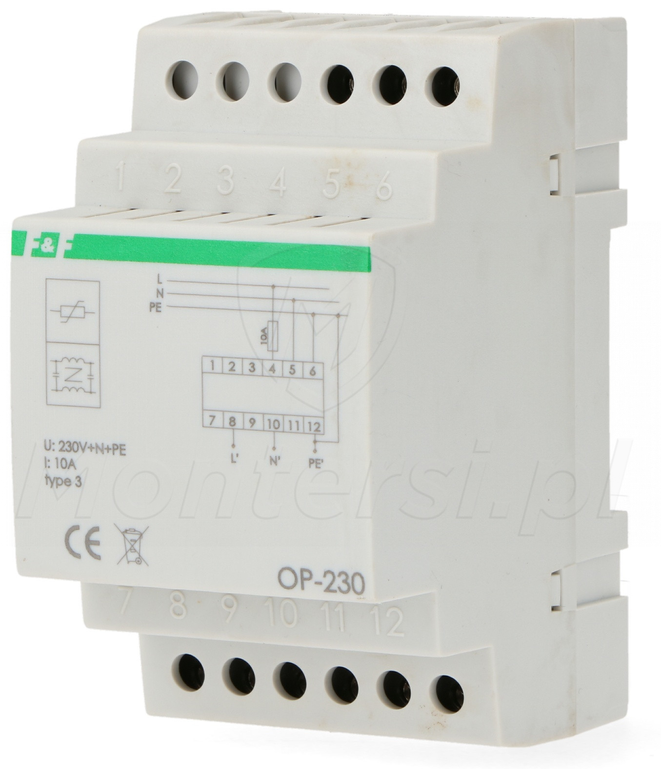 OP-230 - Filtr przeciwzakłóceniowy z układem przeciwprzepięciowym