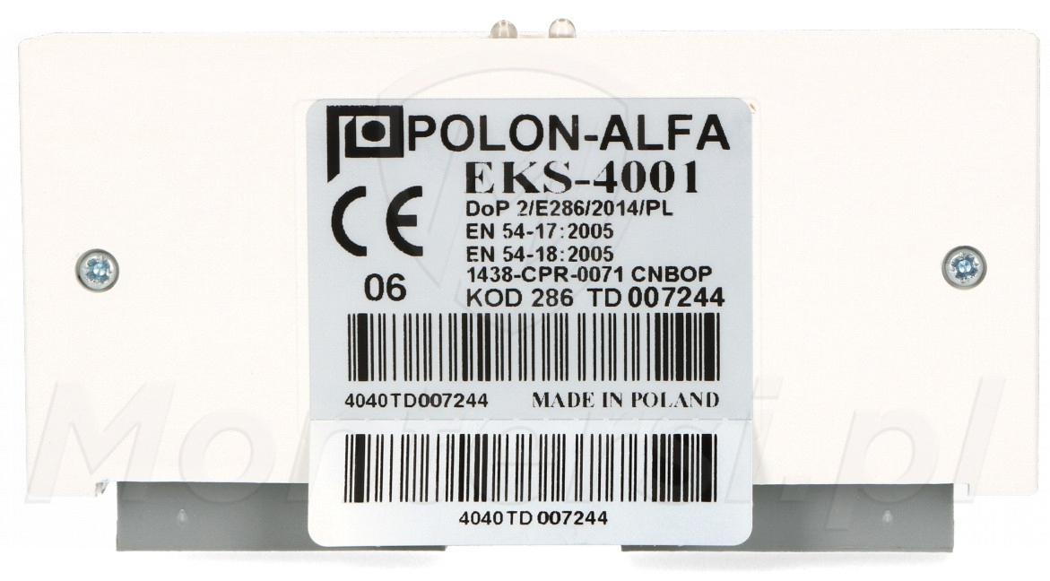 EKS-4001 - Element kontrolno-sterujący do uruchamiania urządzeń alarmowych
