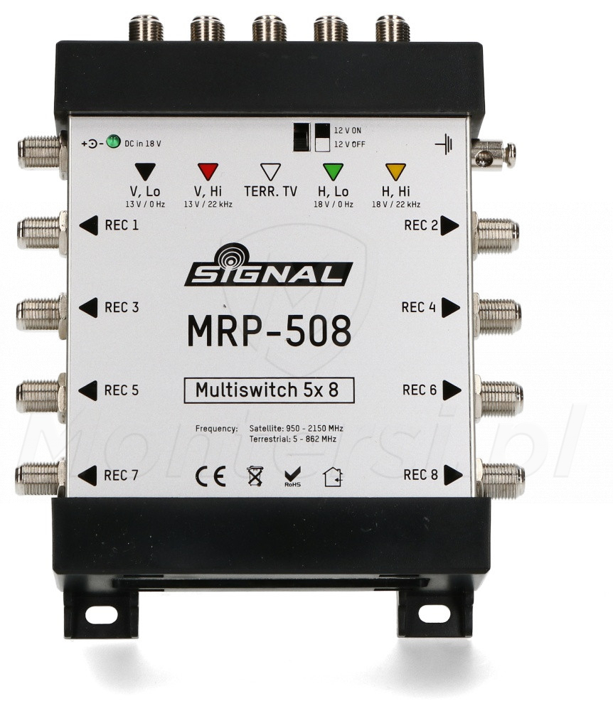 MRP-508 Multiswitch Signal 5/8 z pasywnym torem TV naziemnej MRP-508 Multiswitch Signal 5/8 z pasywnym torem TV naziemnej