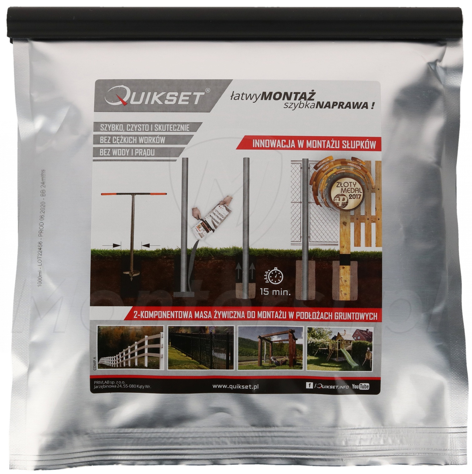 Q1000 QUIKSET - Masa do montażu słupków 1000ml Q1000 QUIKSET - Masa do montażu słupków 1000ml