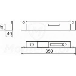 Puszka elektrozaczepu do furtki PUSZ 350 EZ - wymiary.