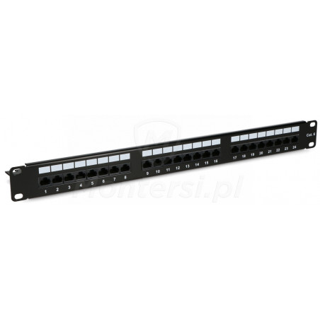 CCAS-PA6-24UTP- O - Panel kat.6 UTP 24 x RJ45 z półką - front