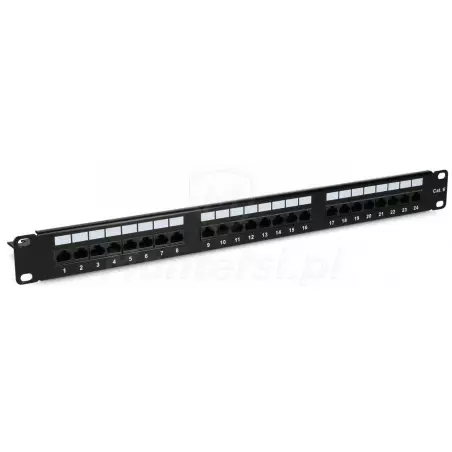 CCAS-PA6-24UTP- O - Panel kat.6 UTP 24 x RJ45 z półką - front