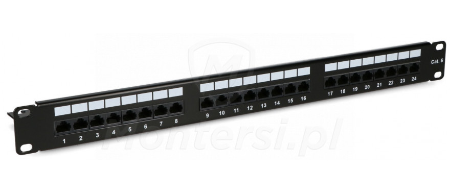 CCAS-PA6-24UTP- O - Panel kat.6 UTP 24 x RJ45 z półką - front