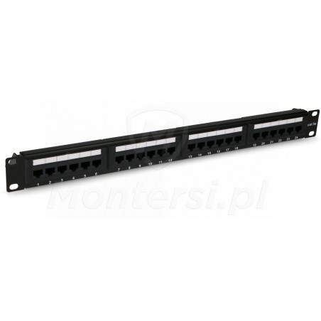 CCAS-PA5E-24UTP - Panel kat. 5eUTP 19" 1U, 24xRJ45 - front