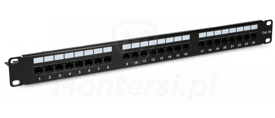 CCAS-PA5E-24UTP- O - Panel kat.5eUTP 24 x RJ45 z półką - front