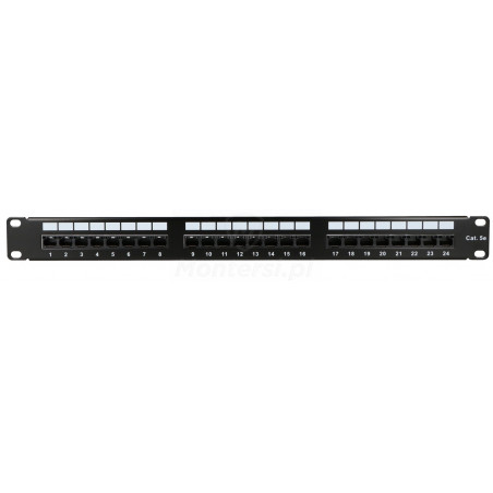 CCAS-PA5E-24UTP- O - Panel kat.5eUTP 24 x RJ45 z półką - front