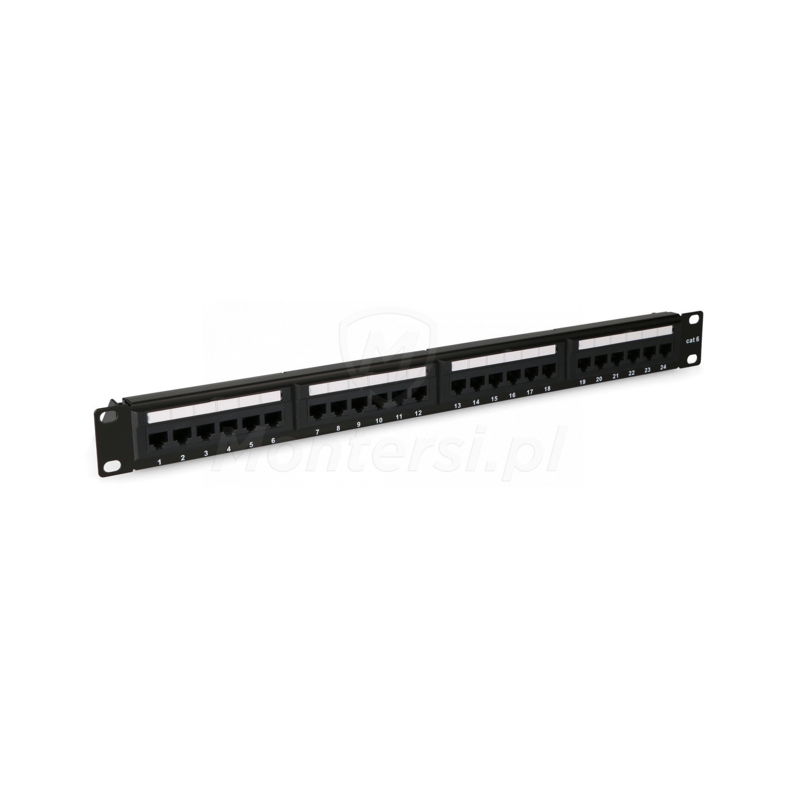 CCAS-PA6-24UTP - Panel kat.6 UTP 19" 1U, 24 x RJ45 - front