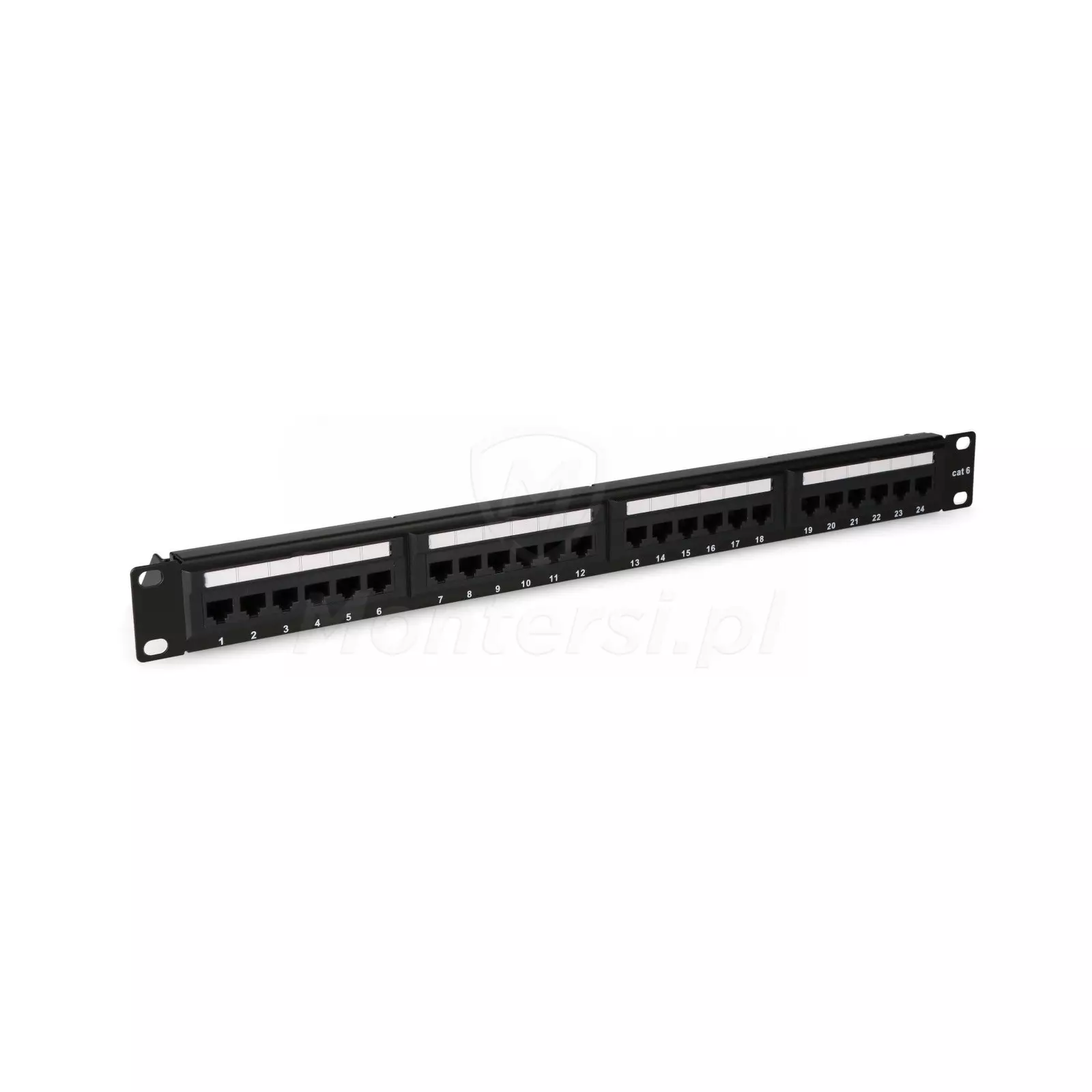 CCAS-PA6-24UTP - Panel kat.6 UTP 19" 1U, 24 x RJ45 - front