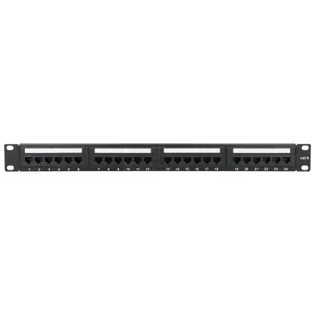 CCAS-PA6-24UTP - Panel kat.6 UTP 19" 1U, 24 x RJ45 - front