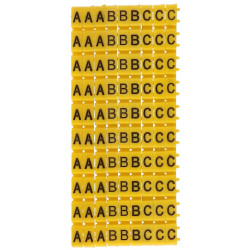 Oznacznik do kabli żółty - litery