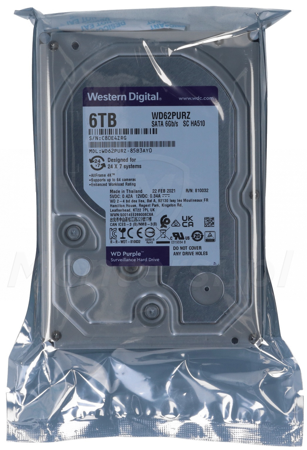 WD62PURZ - dysk twardy 6 TB do rejestratora