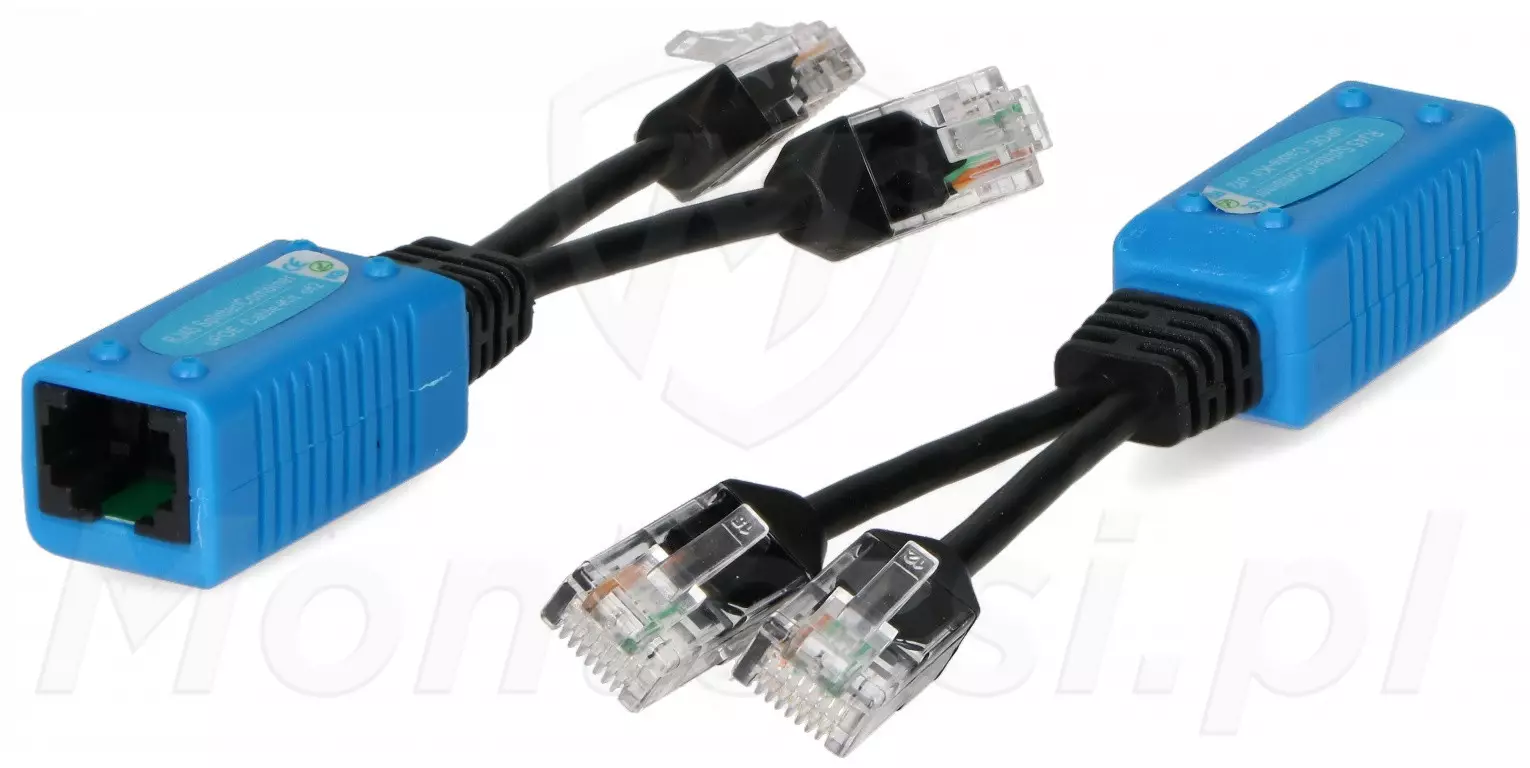 P-POE2 - Splitter 2xRJ45 (wtyk) - 1xRJ45 (gniazdo)