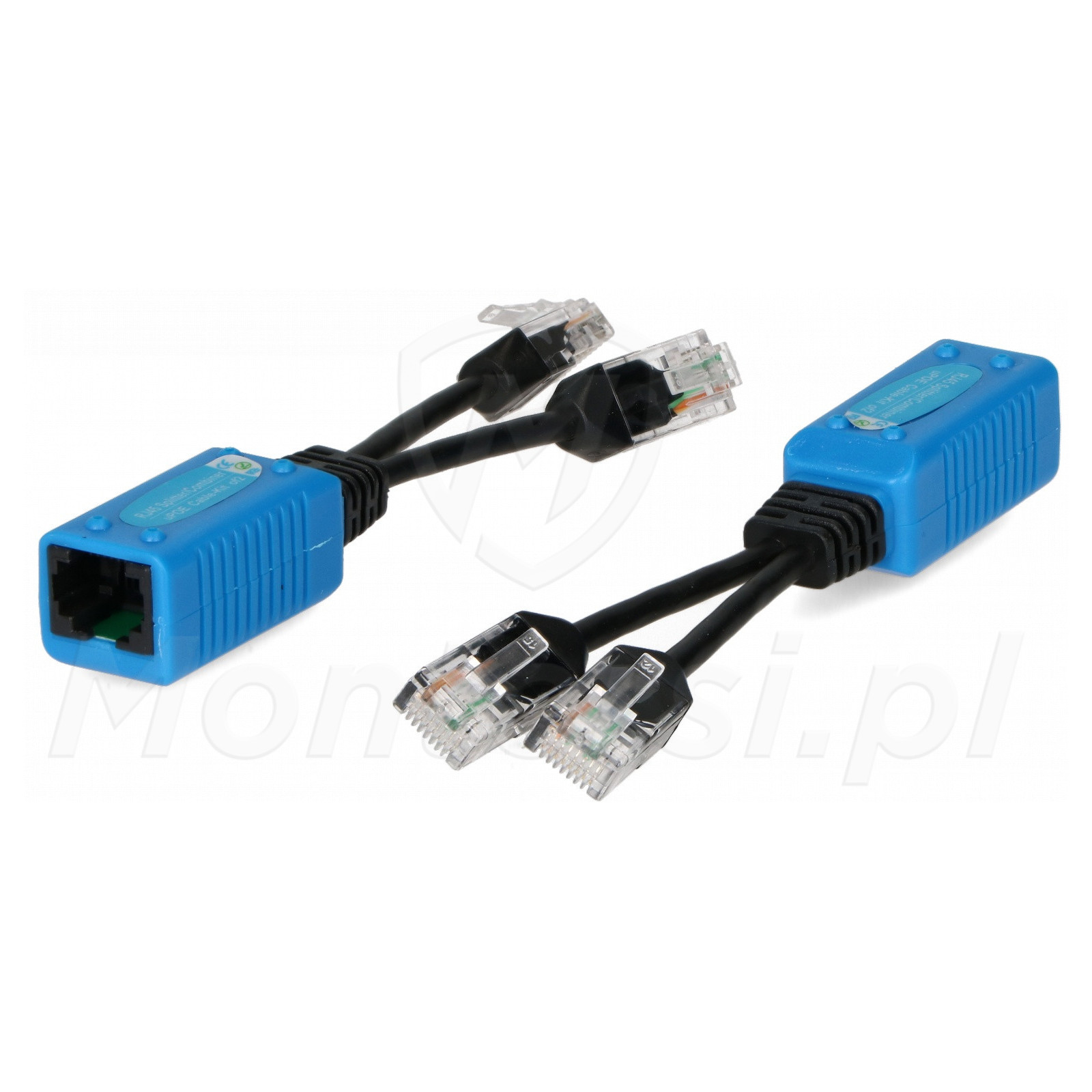 P-POE2 - Splitter 2xRJ45 (wtyk) - 1xRJ45 (gniazdo)