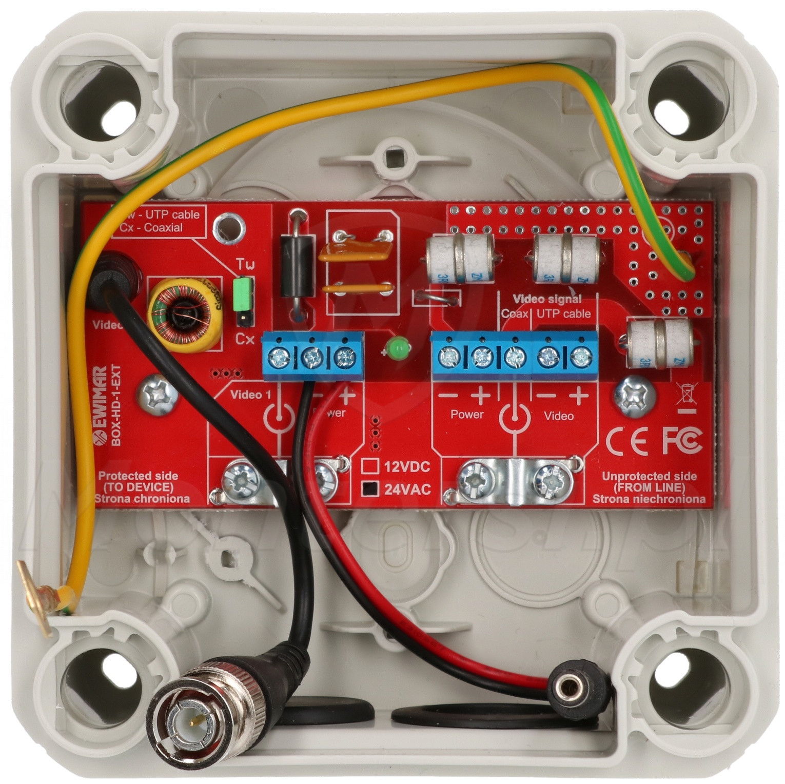 BOX HD-1-EXT/24VAC - Zabezpieczenie przeciwprzepięciowe, IP66