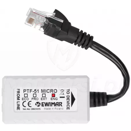 Zabezpieczenie przeciwprzepięciowe EWIMAR PTF-51-ENG/PoE/Micro