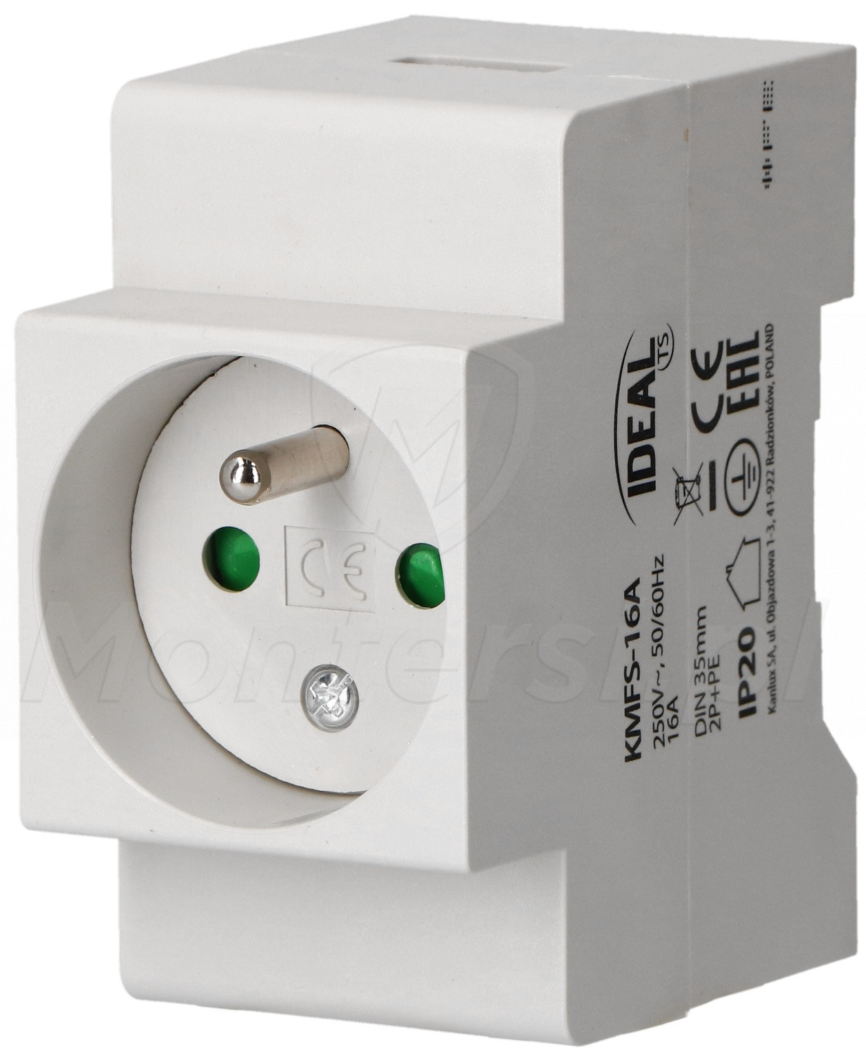 KMFS - Gniazdo modułowe 2P+Z 16A KMFS - Gniazdo modułowe 2P+Z 16A