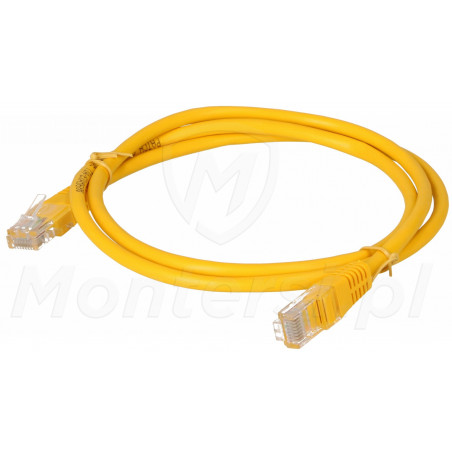 Żółty patchcord UTP 6 dł. 1m