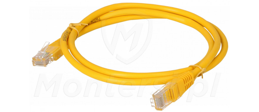 Żółty patchcord UTP 6 dł. 1m