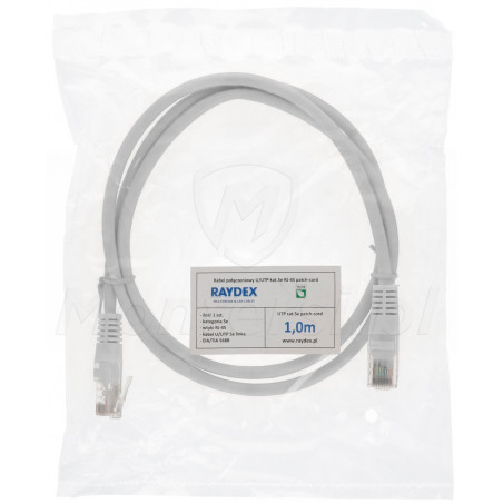 Szary patchcord UTP 5e 1m