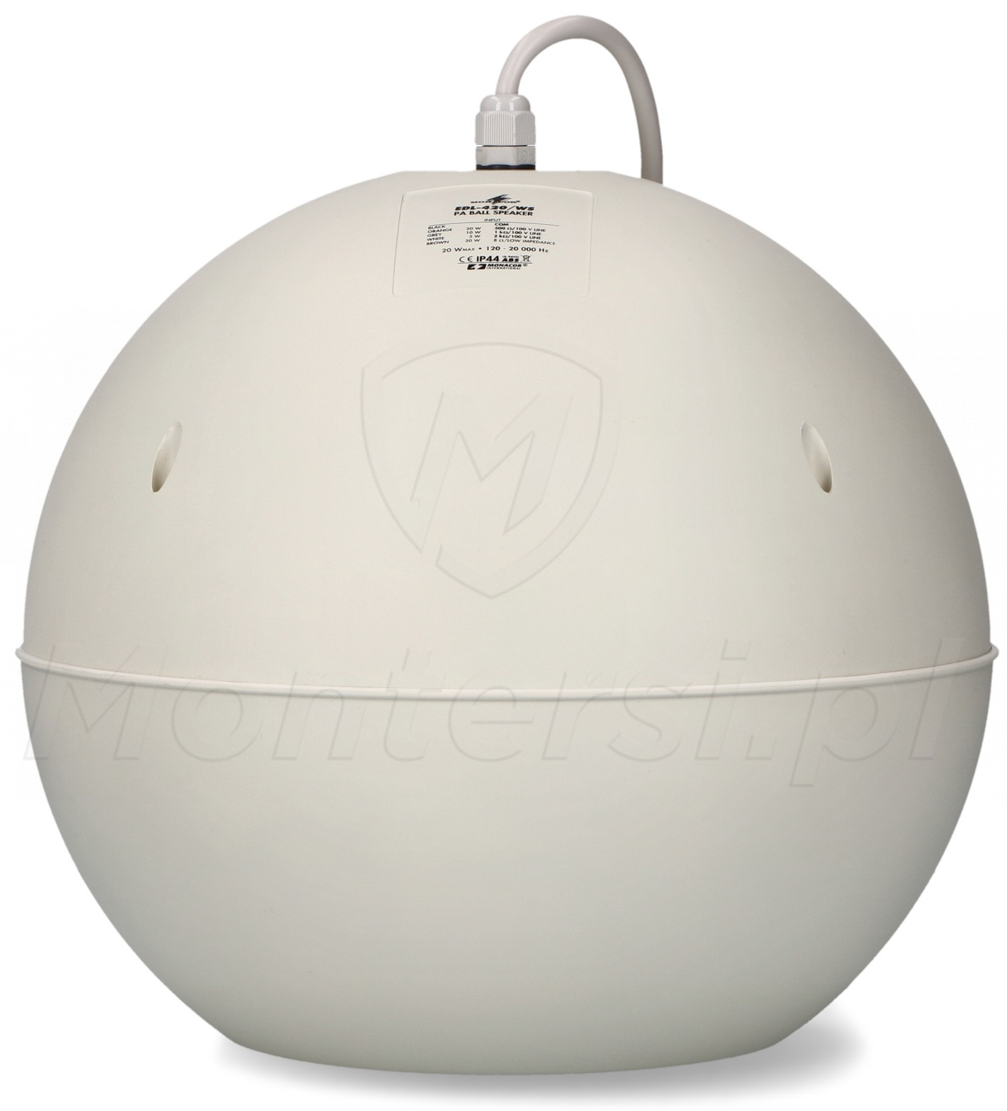 EDL-420/WS - Głośnik kulowy PA, 100 V / 8 Ohm, 20 / 10 / 5 W, IP44