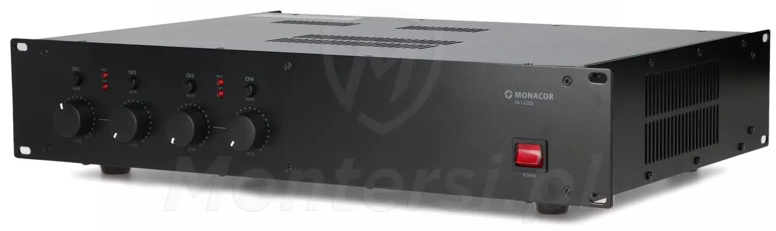 PA-1450D Wzmacniacz 4-kanałowy 200 W (4x50 W), 100 V, 70 V, 25 V,  4 Ohm, RACK 19"