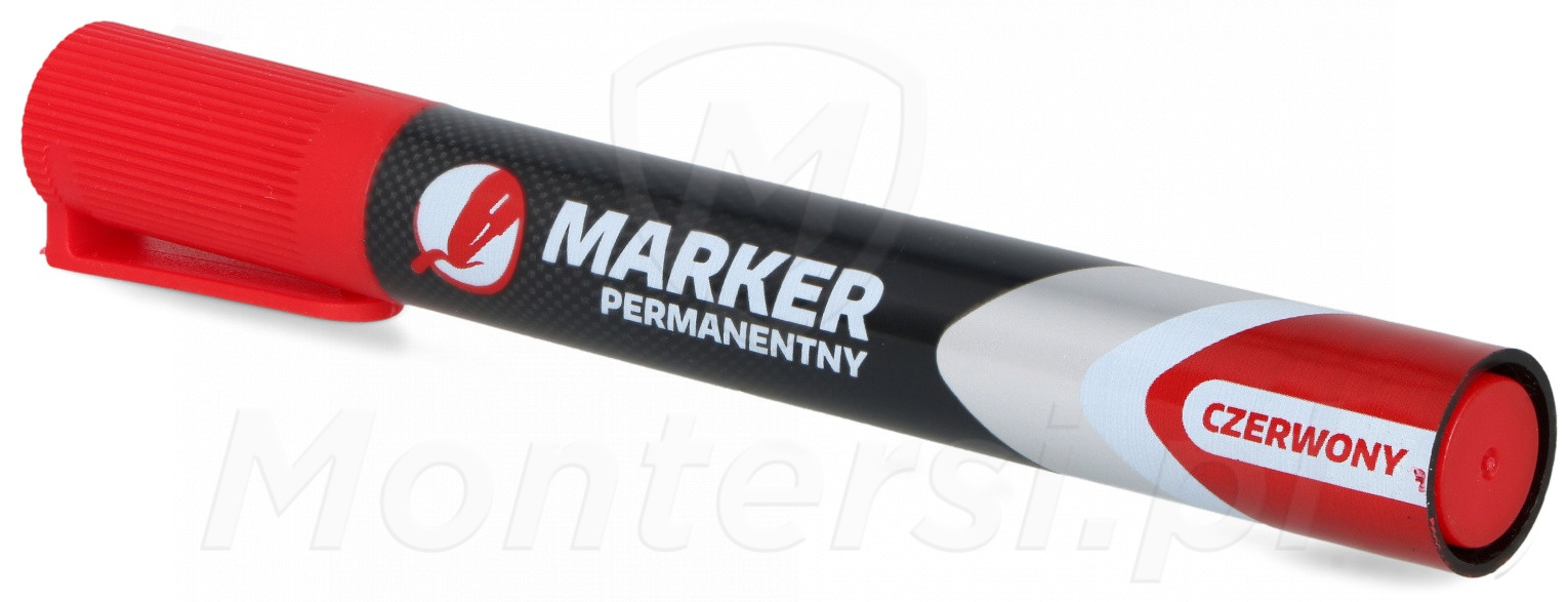 Czerwony marker permanentny Czerwony marker permanentny