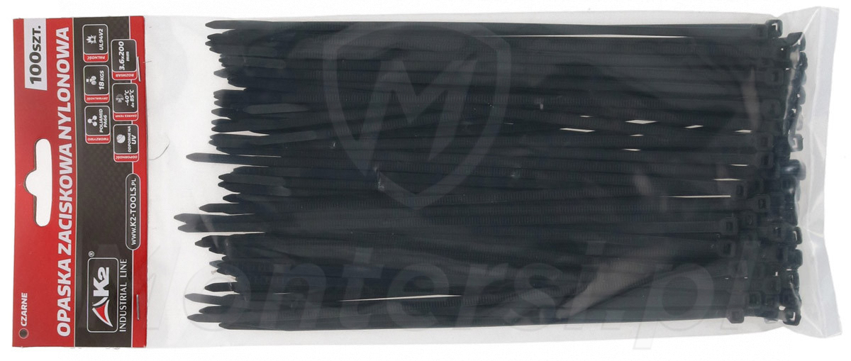Opaska 200/3.6 czarna, opakowanie 100 szt. Opaska 200/3.6 czarna, opakowanie 100 szt.