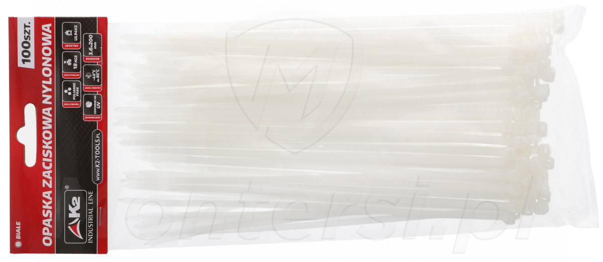 Opaska 200/3.6 biała, opakowanie 100 szt.