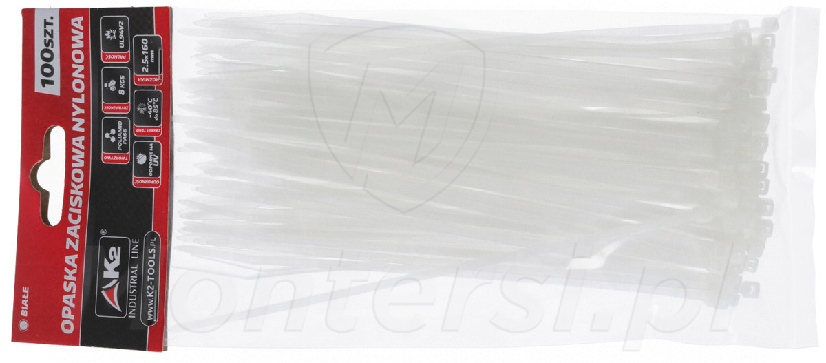 Opaska 160/2.5 biała, opakowanie 100 szt.