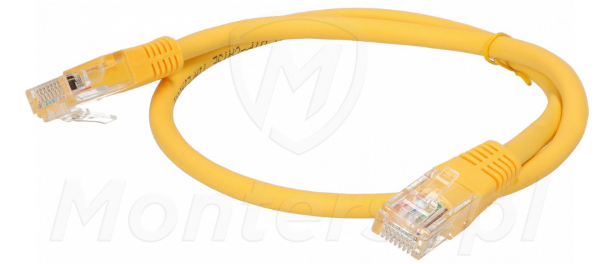 Żółty patchcord UTP 5e dł. 0.5 m