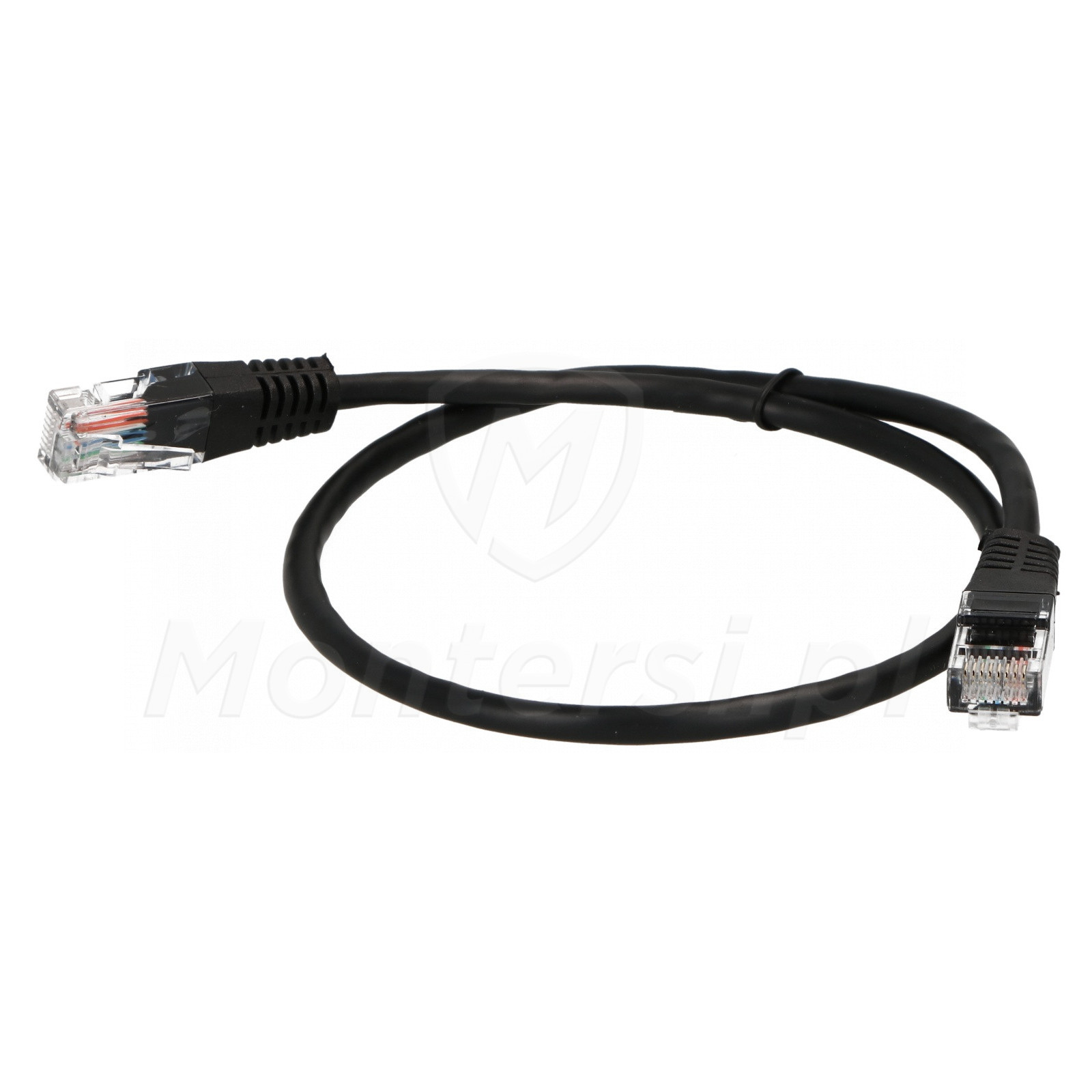 Czarny patchcord UTP 5e dł. 0.5 m